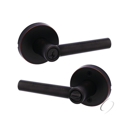 Kwikset Milan Lever , Round Rose Entry Door Lock SmartKey , 6AL Latch, RCS Strike Venetian Bronze Finish 740MILRDT-11PS